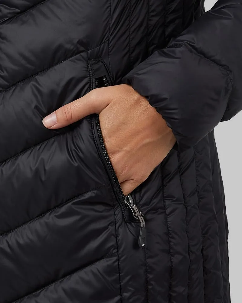 32 Degrees Heat Women's 3/4 Ultra-Light Down Packable Hooded Jacket| Slim Fit | Layering | Water Repellant