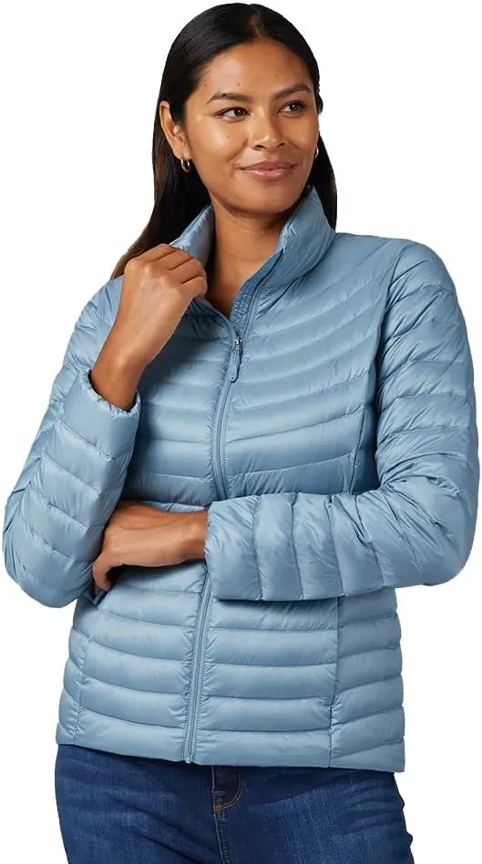 32 Degrees Heat Women's Ultra-Light Down Packable Jacket | Layering |Semi-Fitted | Zippered Pockets | Water Repellent