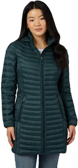 32 Degrees Women's 3/4 Ultra-Light Down Jacket| Slim Fit | Detachable Hood | Water Repellant
