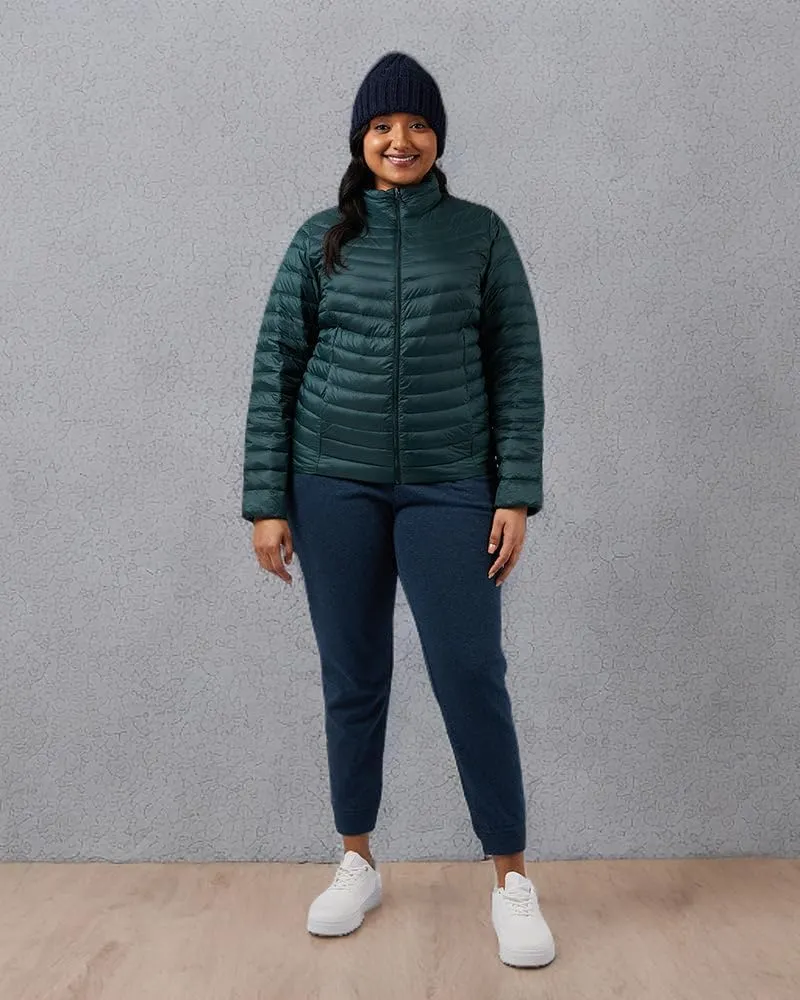 32 Degrees Women's Ultra-Light Down Packable Jacket | Layering |Semi-Fitted | Zippered Pockets | Water Repellent