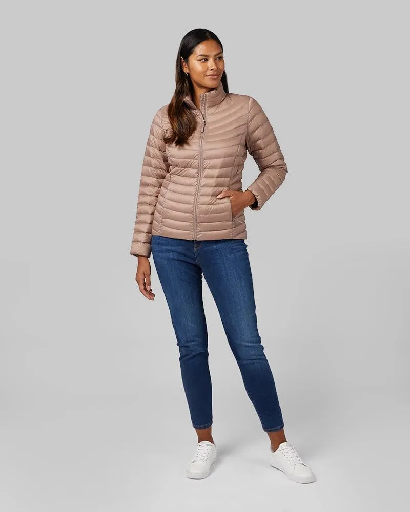 32 Degrees Women's Ultra-Light Down Packable Jacket | Layering |Semi-Fitted | Zippered Pockets | Water Repellent
