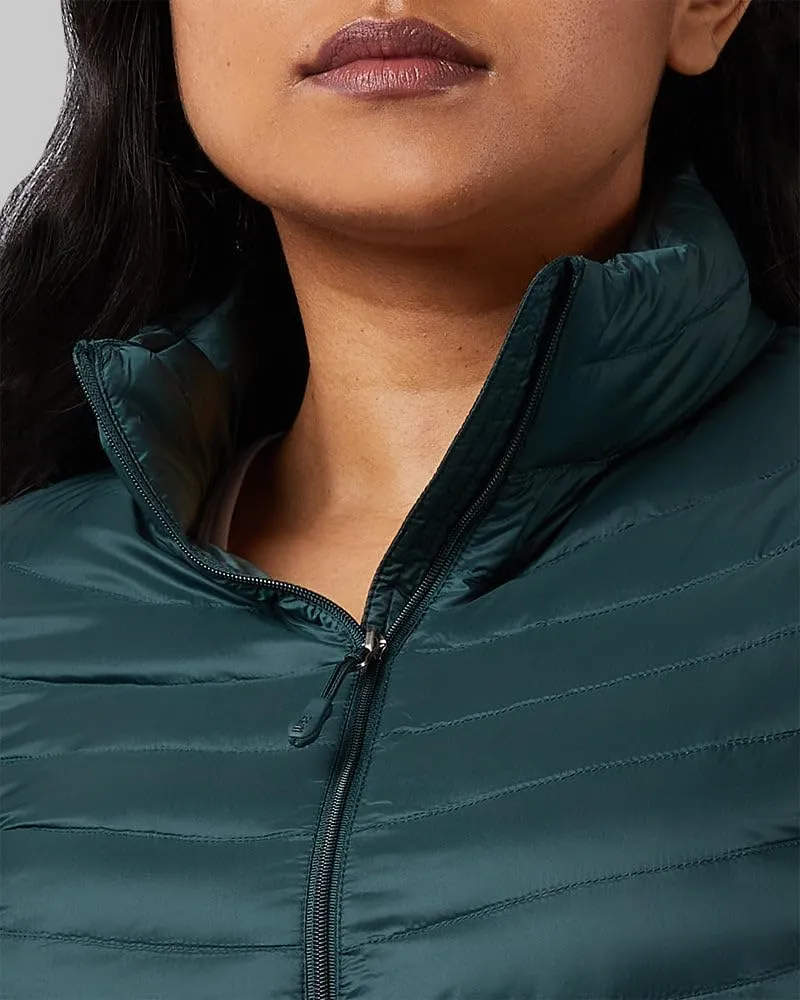 32 Degrees Women's Ultra-Light Down Packable Jacket | Layering |Semi-Fitted | Zippered Pockets | Water Repellent