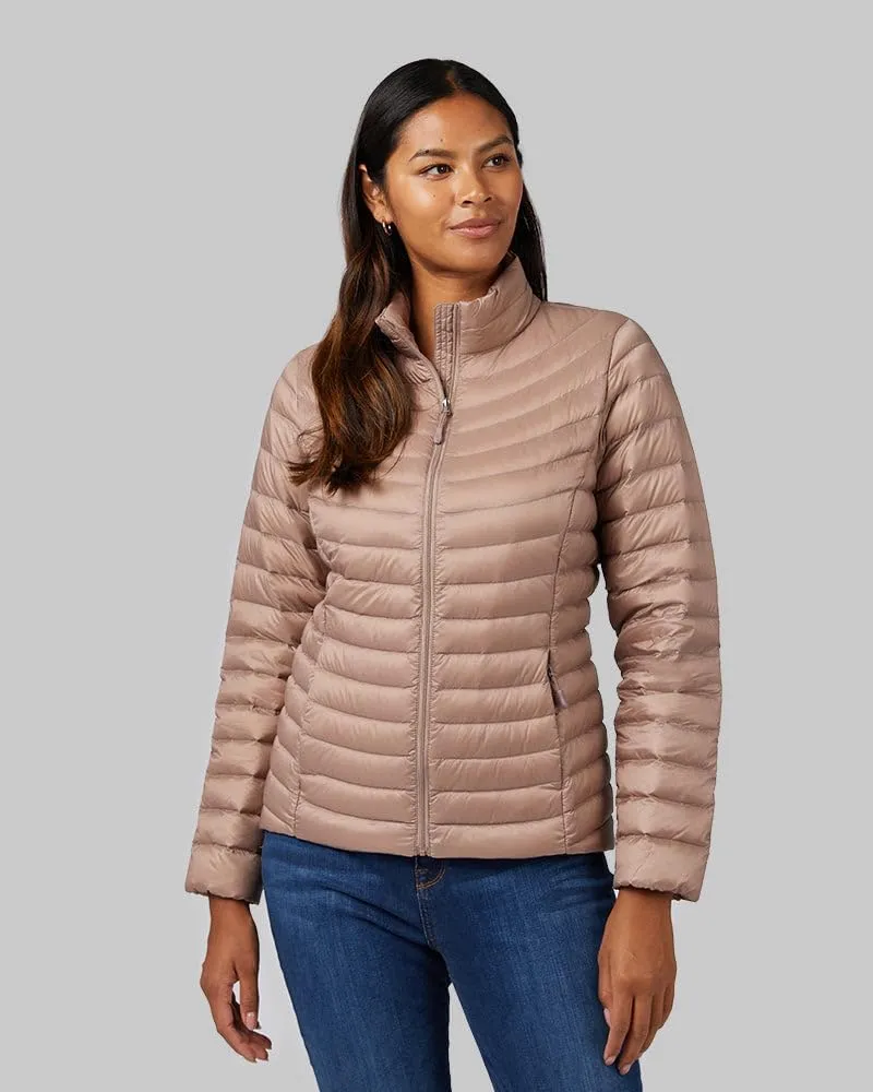 32 Degrees Women's Ultra-Light Down Packable Jacket | Layering |Semi-Fitted | Zippered Pockets | Water Repellent