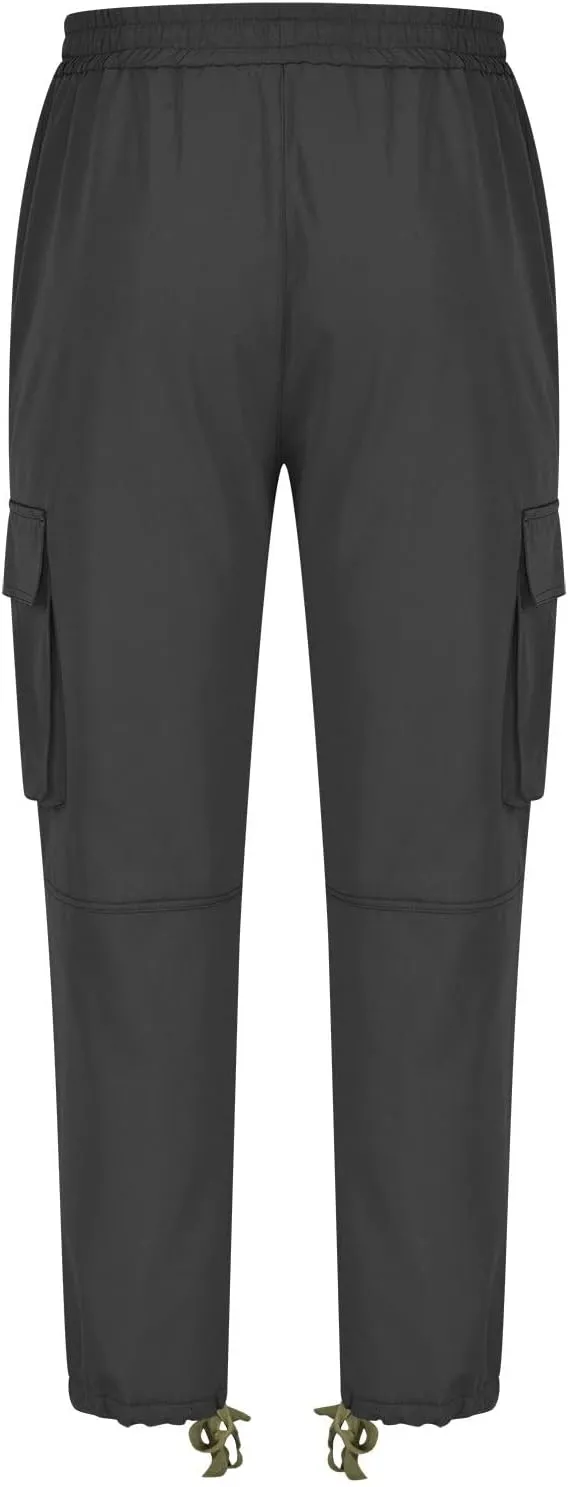 Baggy Cargo Pants Men Streetwear Drawstring Loose Wide Leg Work Pants Outdoor Fitness Straight Jogging Pants