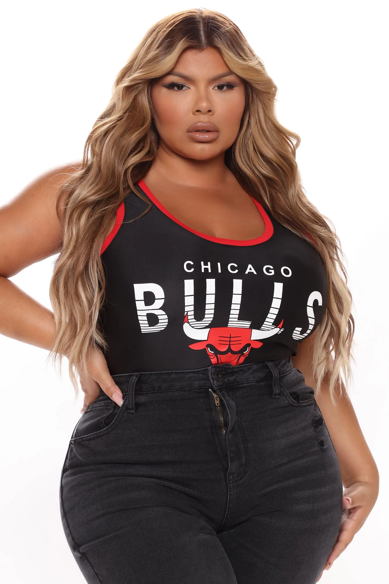 Bank Shot Bulls Bodysuit - Black/Red