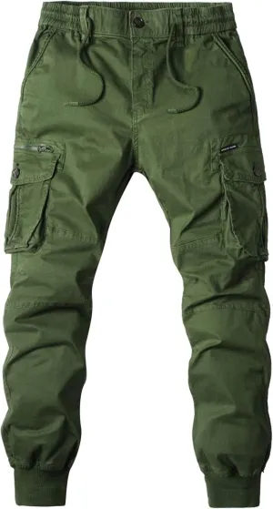 Cargo Pants for Men Big and Tall, Pants Men's Sweatpants with Pockets Solid Fleece Heavyweight Long Overalls Casual