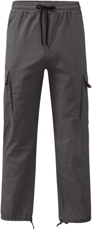 Cargo Pants for Men Casual Straight Leg Cargo Pants Solid Color Trousers Overalls Outdoor Wearing Pants with Pockets