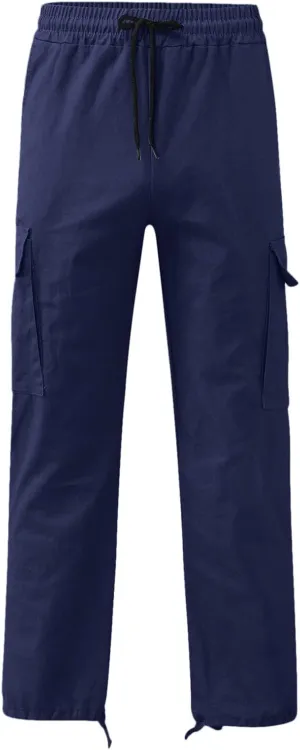 Cargo Pants for Men Casual Straight Leg Cargo Pants Solid Color Trousers Overalls Outdoor Wearing Pants with Pockets