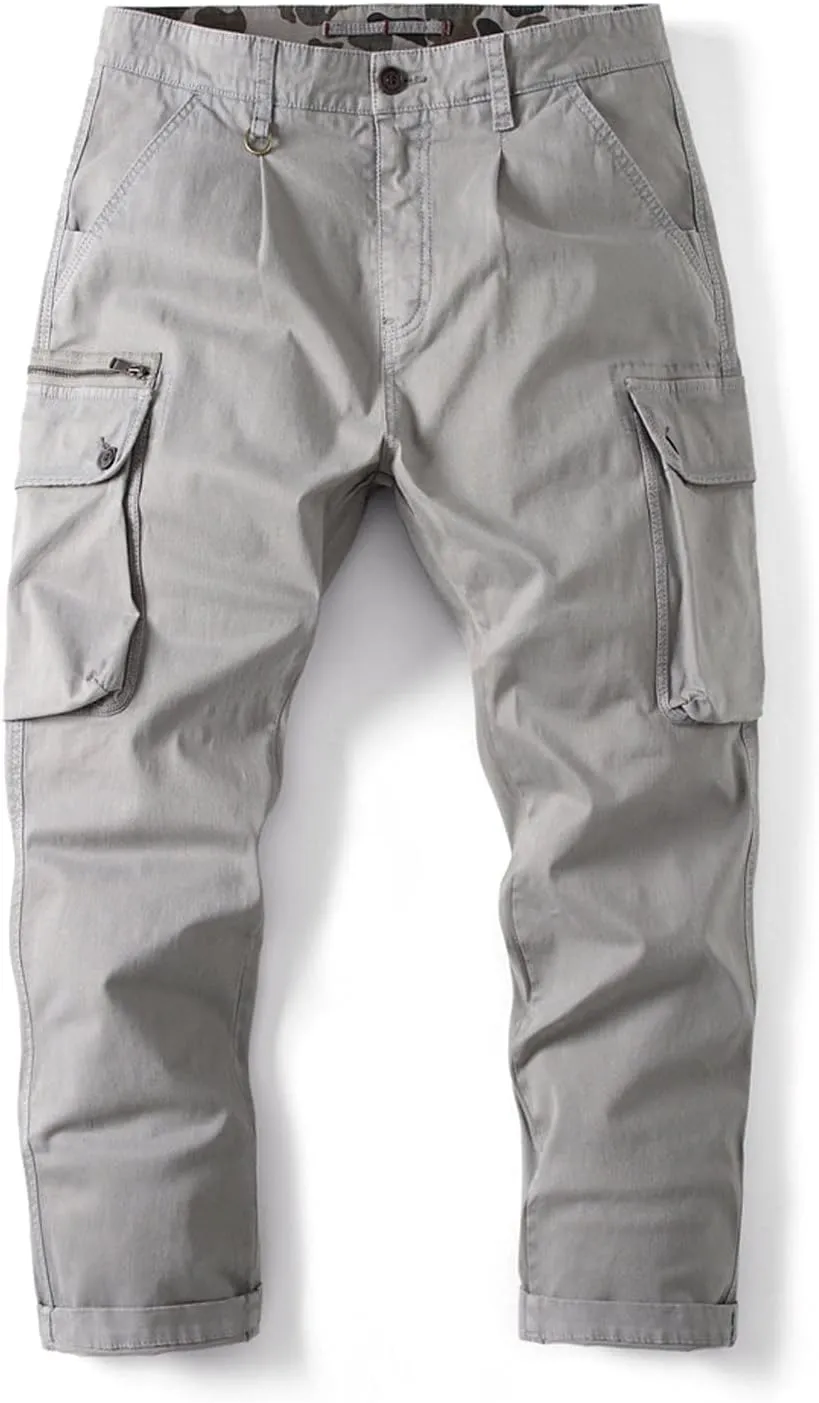 Cargo Pants for Men,Fashion Pants Slim Fit Straight-Leg Trousers Overalls Hiking Joggers with Pockets Mens Pants