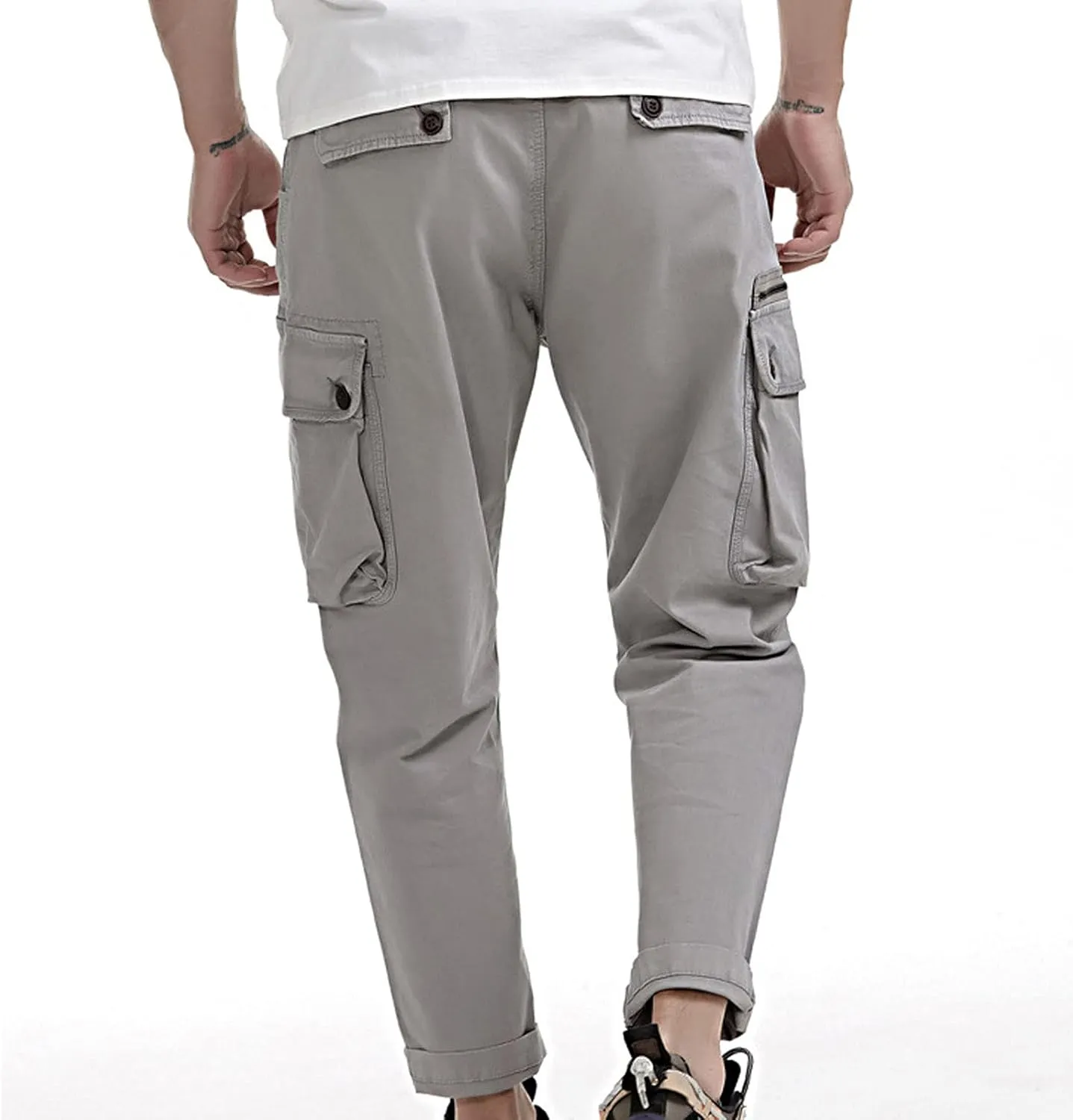 Cargo Pants for Men,Fashion Pants Slim Fit Straight-Leg Trousers Overalls Hiking Joggers with Pockets Mens Pants