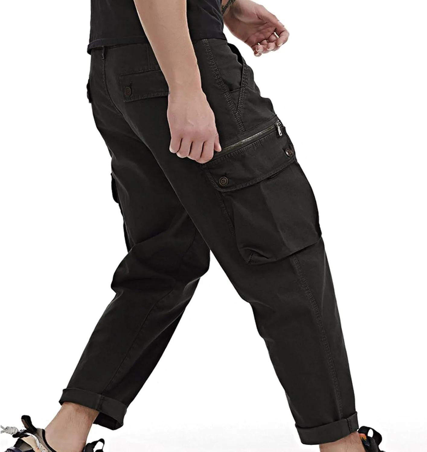 Cargo Pants for Men,Fashion Pants Slim Fit Straight-Leg Trousers Overalls Hiking Joggers with Pockets Mens Pants
