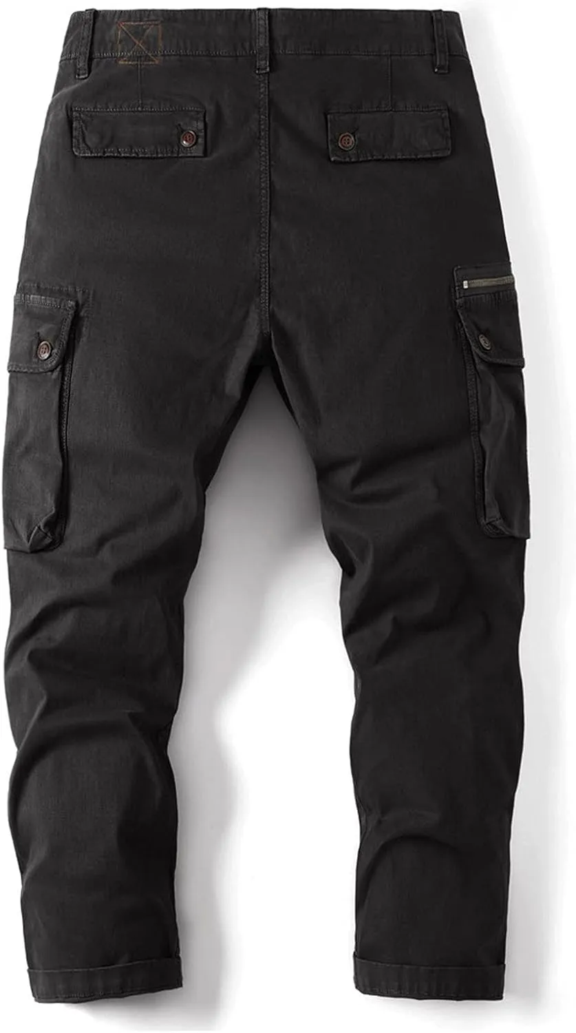 Cargo Pants for Men,Fashion Pants Slim Fit Straight-Leg Trousers Overalls Hiking Joggers with Pockets Mens Pants