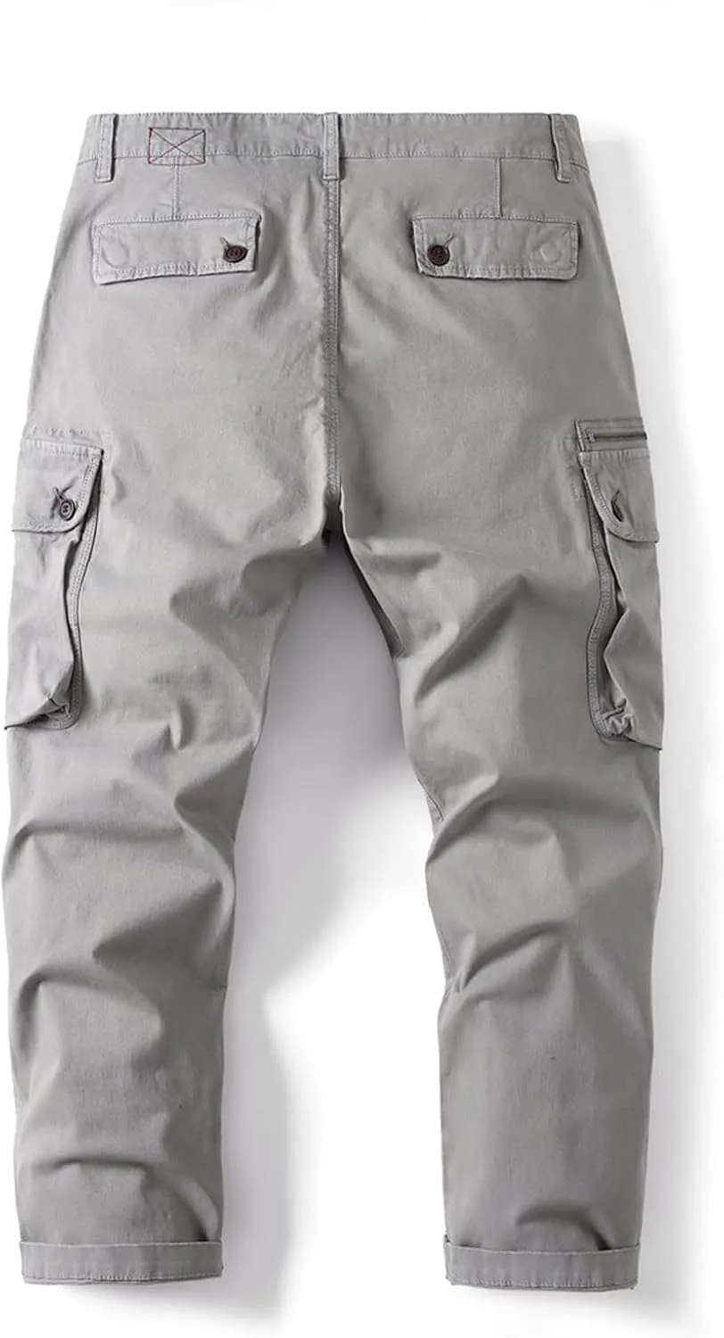 Cargo Pants for Men,Fashion Pants Slim Fit Straight-Leg Trousers Overalls Hiking Joggers with Pockets Mens Pants