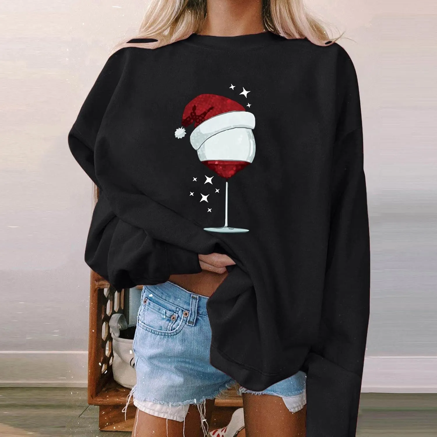 Christmas Outfits For Women Cute Christmas Tree Sweaters Oversized Crewneck Holiday Sweatshirts 2024 Fall Winter