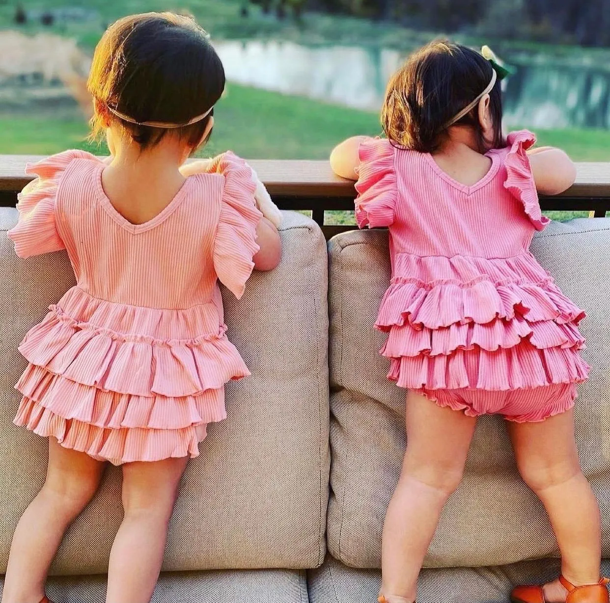 Dulce De Leche Ruffled Onesie