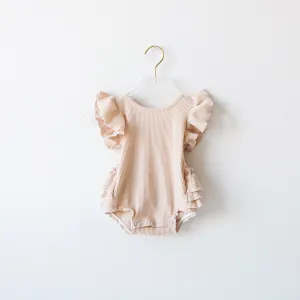 Dulce De Leche Ruffled Onesie