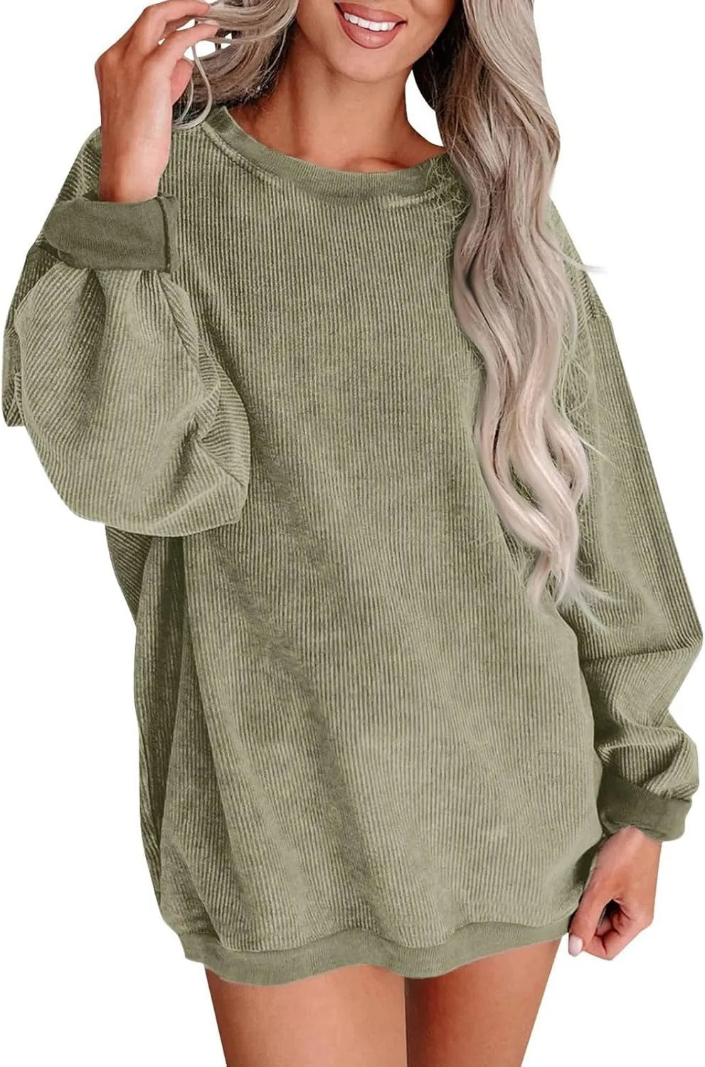 Fall Sweatshirts for Women Trendy Oversized Teacher Crewneck Sweatshirt Drop Shoulder Long Sleeve Pullover Sweaters