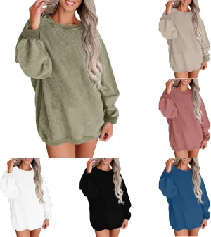 Fall Sweatshirts for Women Trendy Oversized Teacher Crewneck Sweatshirt Drop Shoulder Long Sleeve Pullover Sweaters