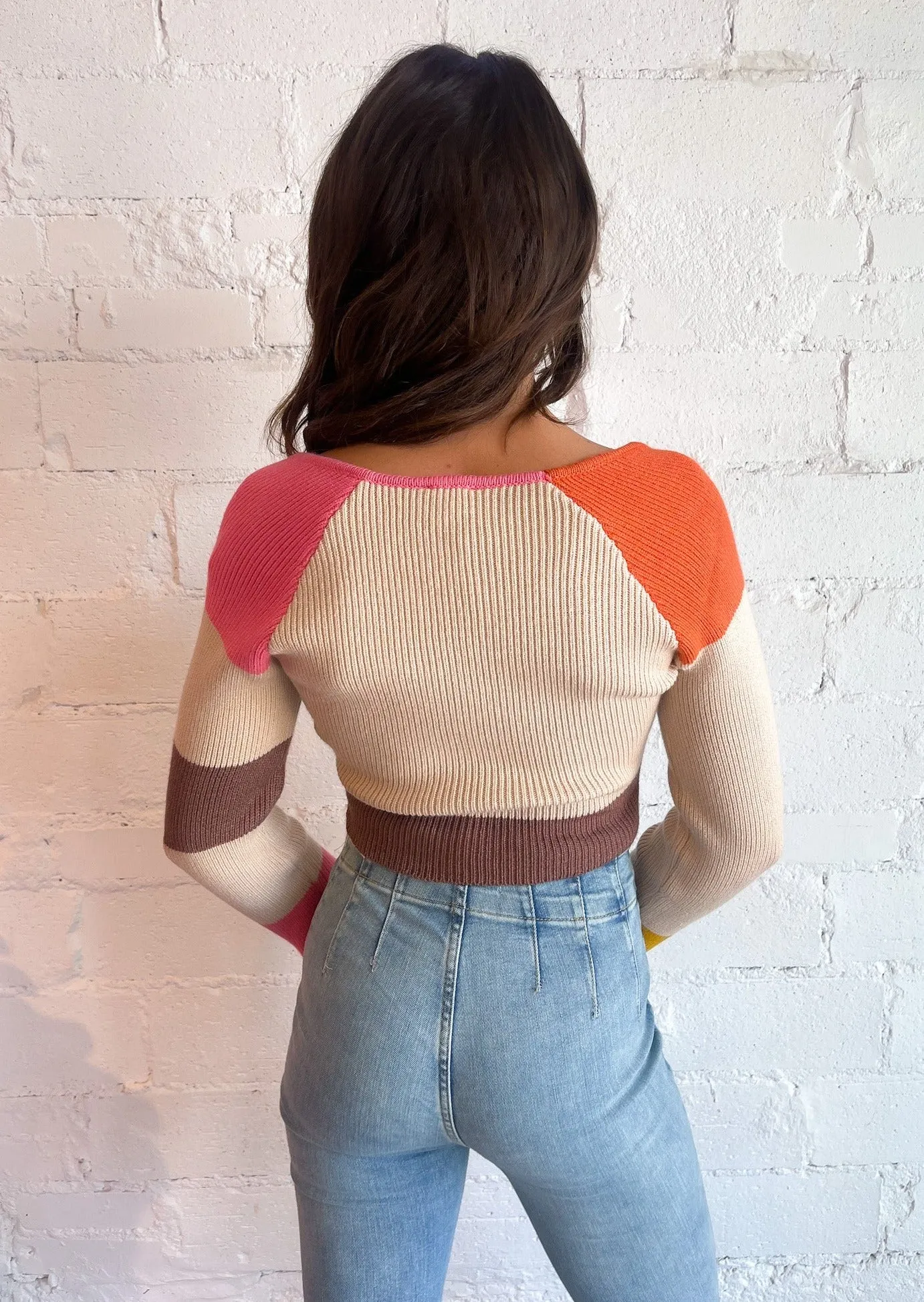 Hey Pumpkin Color Block Top