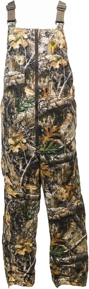 HOT SHOT Mens Insulated Camo Bib, Ultra-Quiet Adjustable Overalls, Cold Weather Hunting Coveralls for Men
