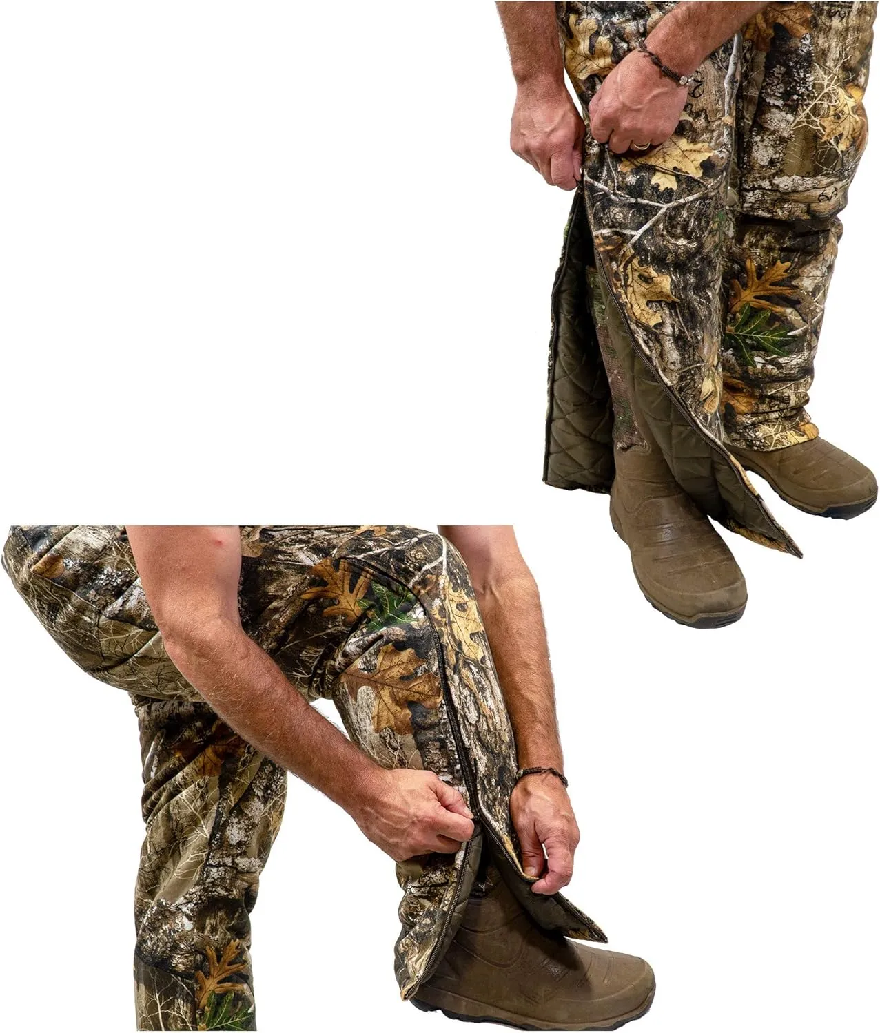 HOT SHOT Mens Insulated Camo Bib, Ultra-Quiet Adjustable Overalls, Cold Weather Hunting Coveralls for Men