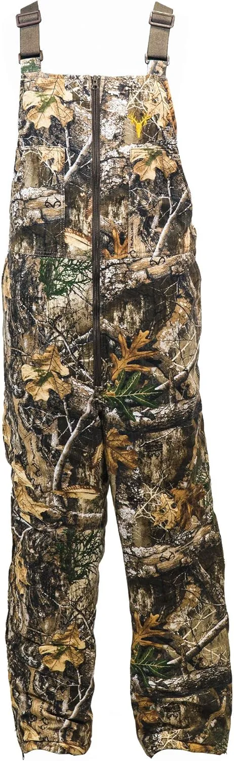 HOT SHOT Mens Insulated Camo Bib, Ultra-Quiet Adjustable Overalls, Cold Weather Hunting Coveralls for Men