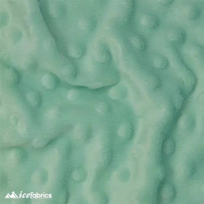 Icy Mint Minky Dot Fabric