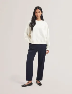 Jjosiee Floral Embroidered Long Sleeve Sweatshirt Ivory
