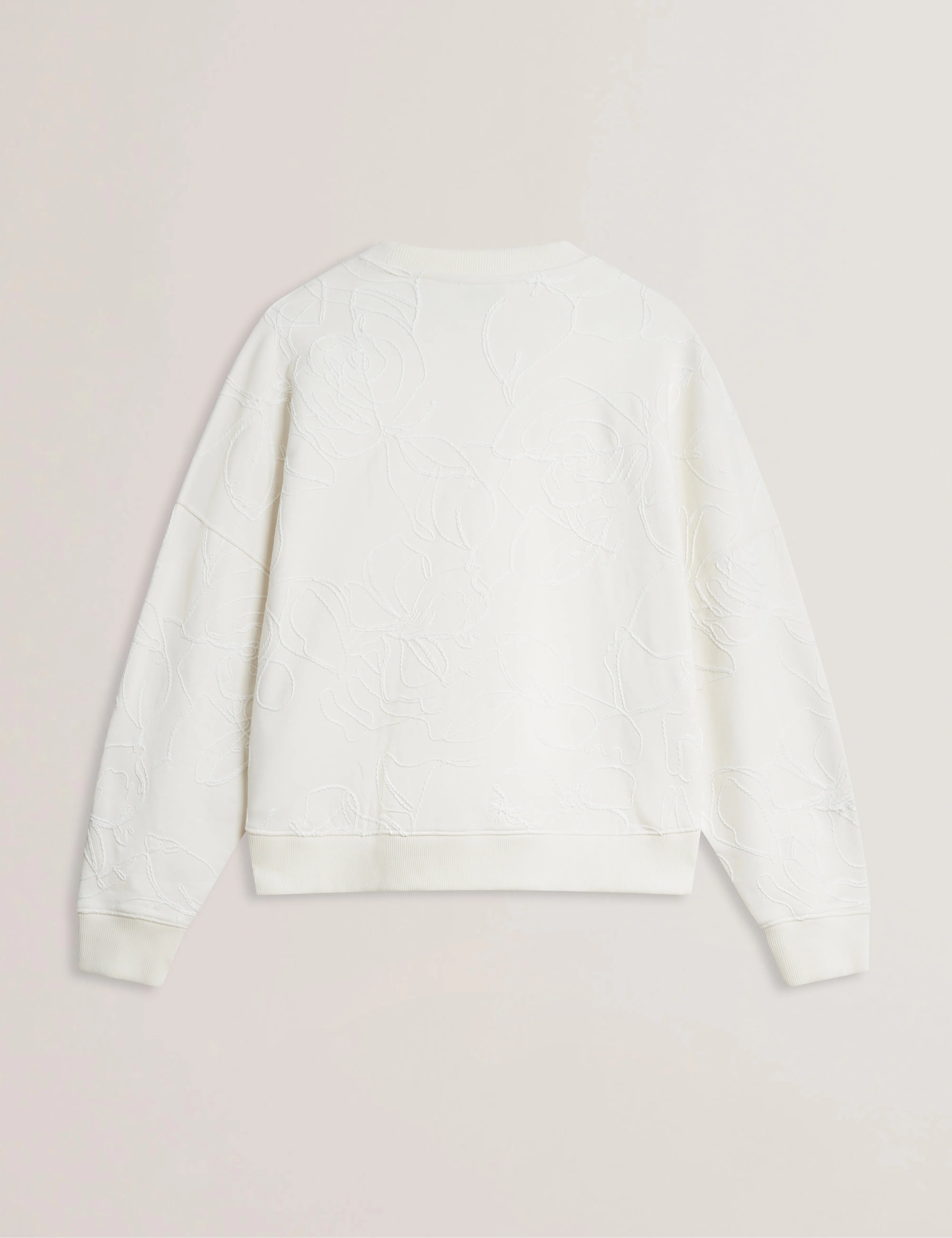 Jjosiee Floral Embroidered Long Sleeve Sweatshirt Ivory