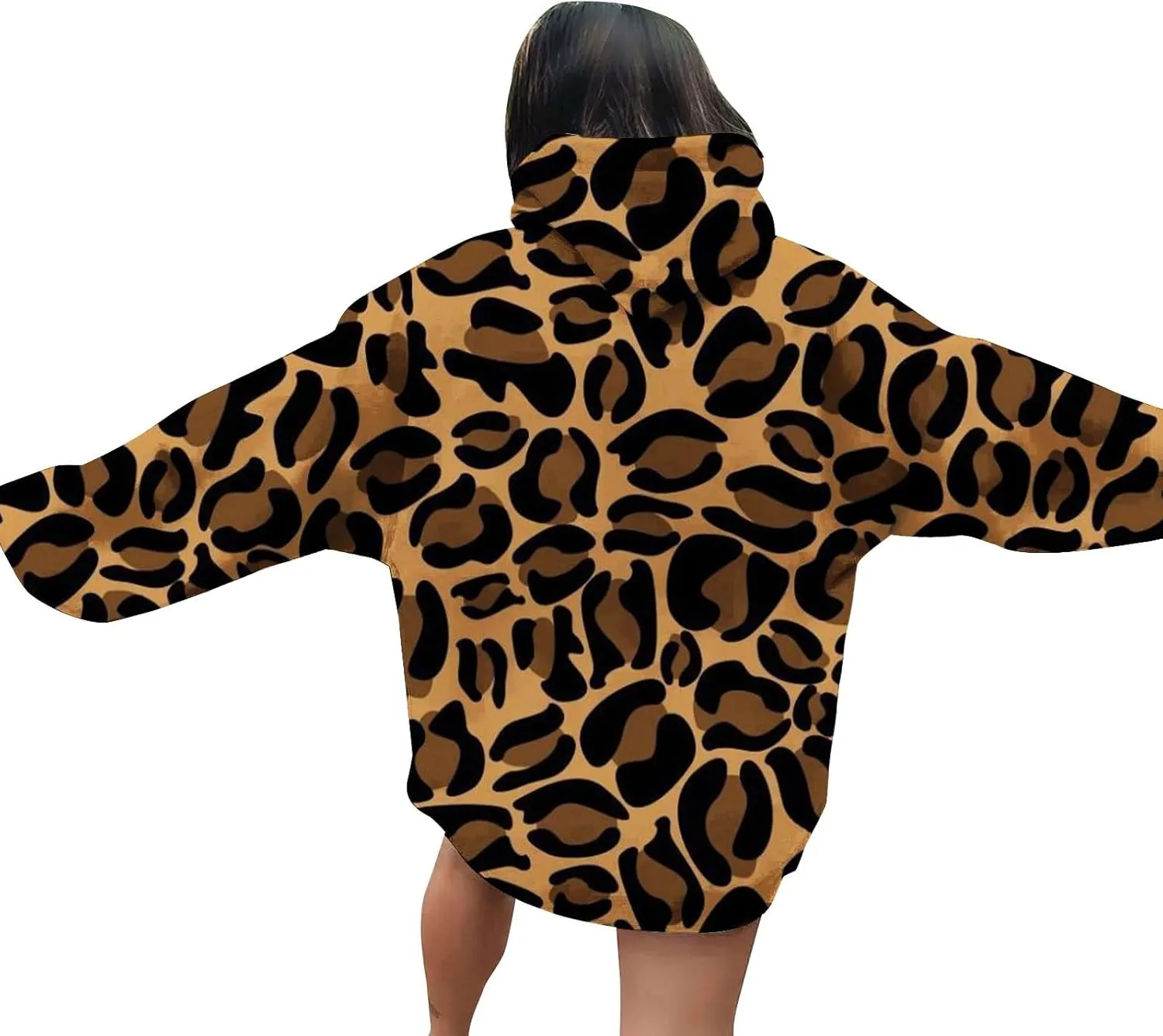 Leopard Sweatshirt for Women Fall Fashion 2024 Oversized Leopard Print Top Oversized Long Sleeve Crew