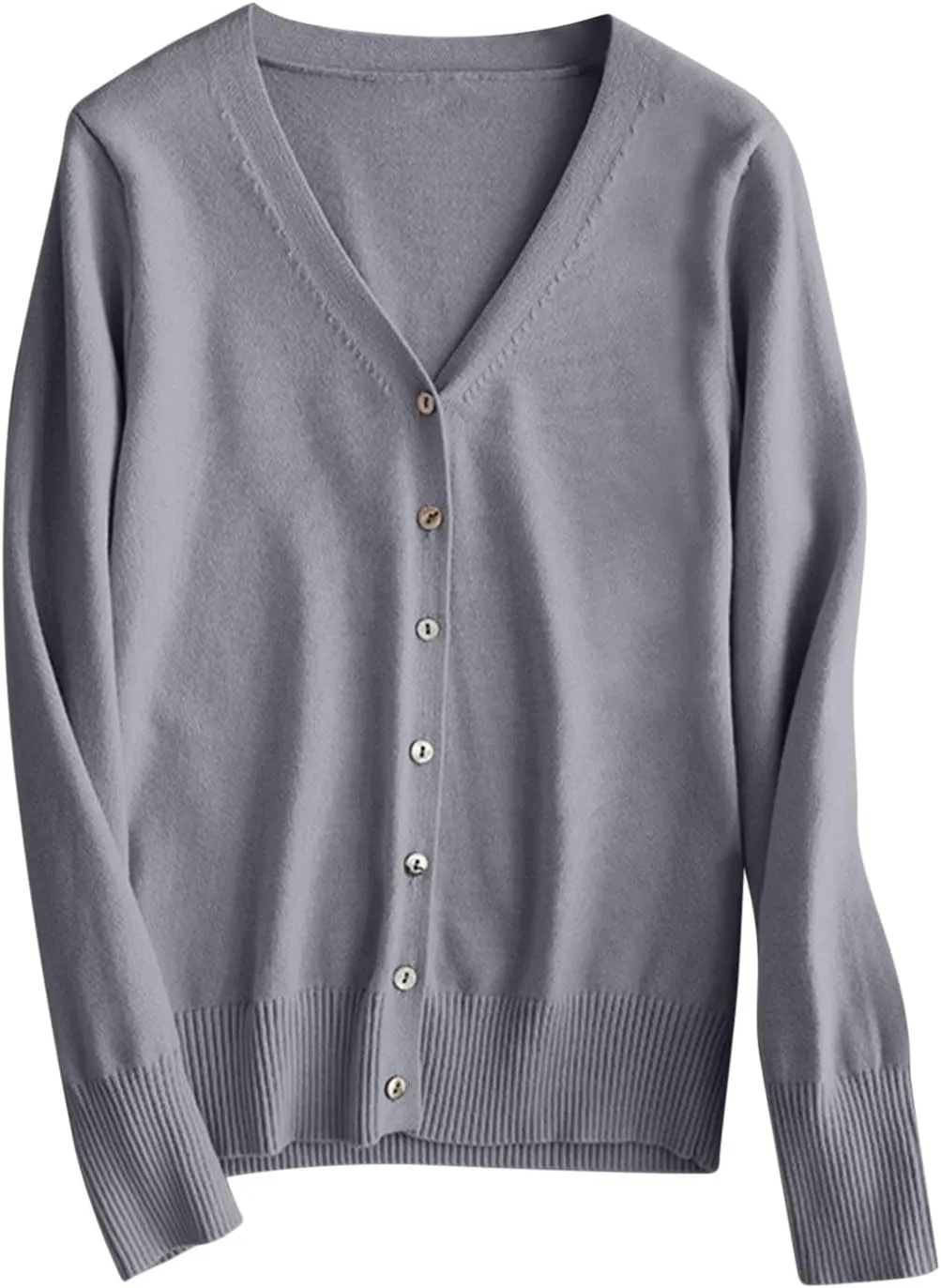 Light Weight Sweaters for Women Casual v Neck Button Up Knit Cardigan Open Front Solid Outwear Coats Fall Fashion