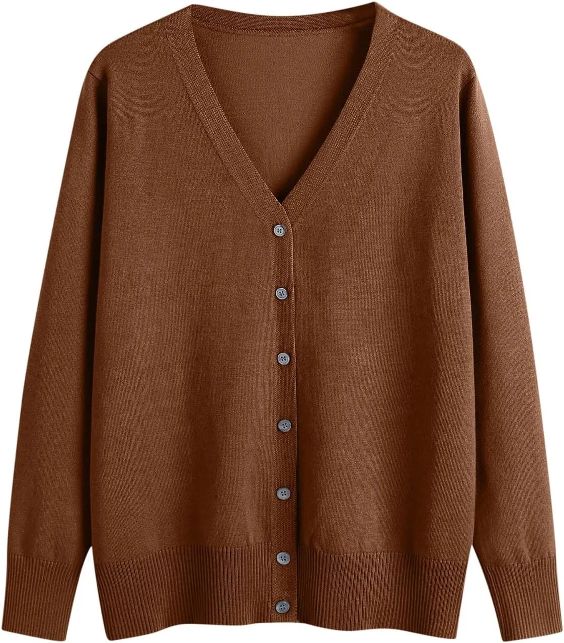Light Weight Sweaters for Women Casual v Neck Button Up Knit Cardigan Open Front Solid Outwear Coats Fall Fashion