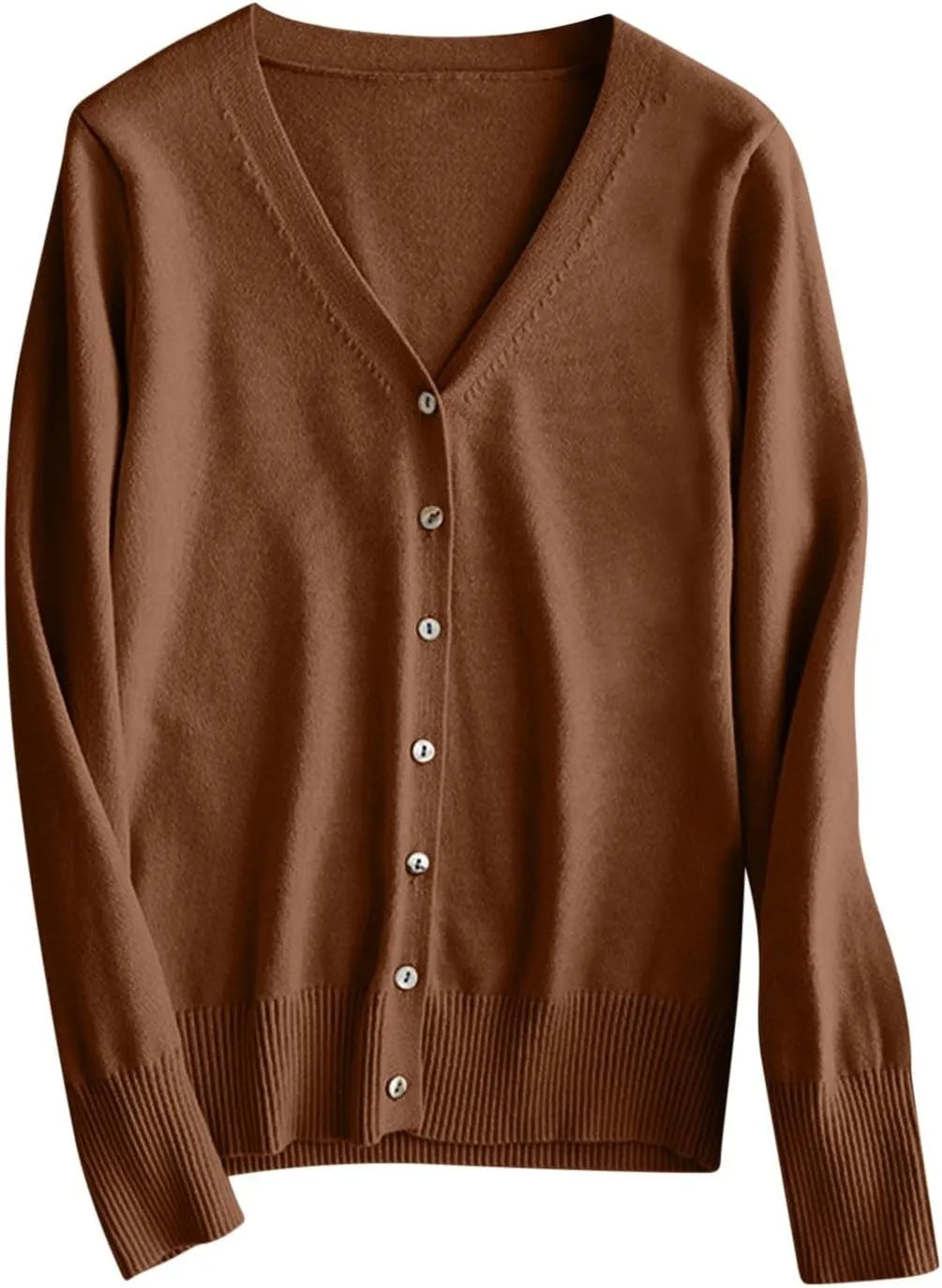 Light Weight Sweaters for Women Casual v Neck Button Up Knit Cardigan Open Front Solid Outwear Coats Fall Fashion