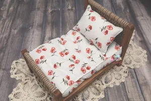 MADE TO ORDER- REVERSIBLE 2 Color Christmas Falling Flowers & Corduroy- NB Mattress