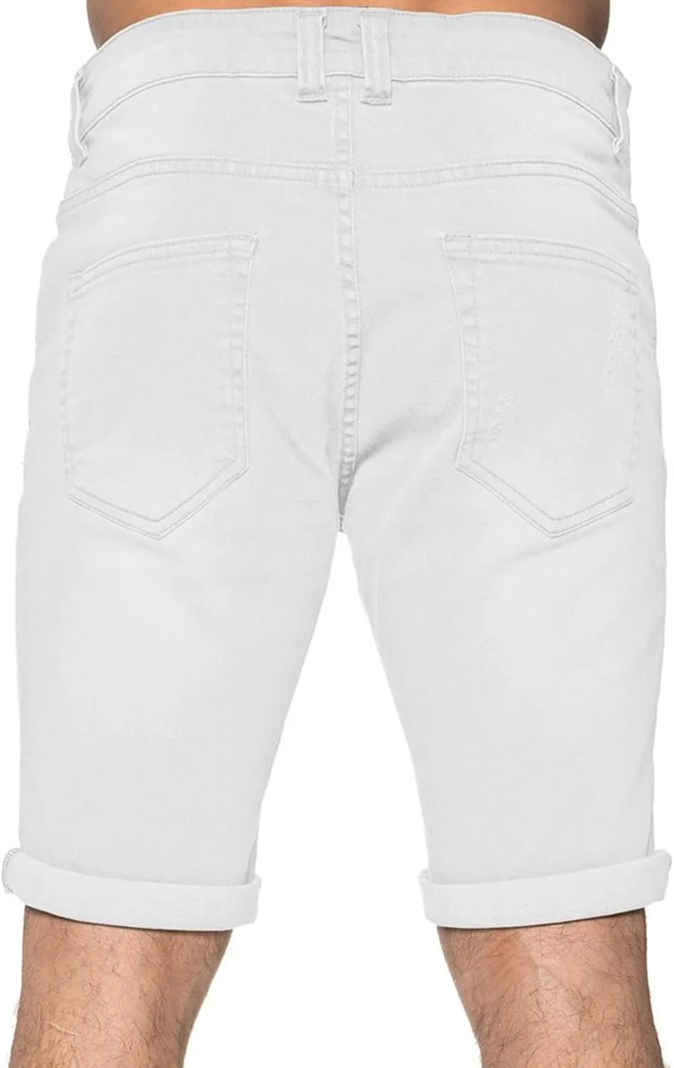 Maiyifu-GJ Men's Slim Fit Ripped Jeans Short Distressed Washed Straight Denim Short-Pant Fashion Stretch Jean Shorts