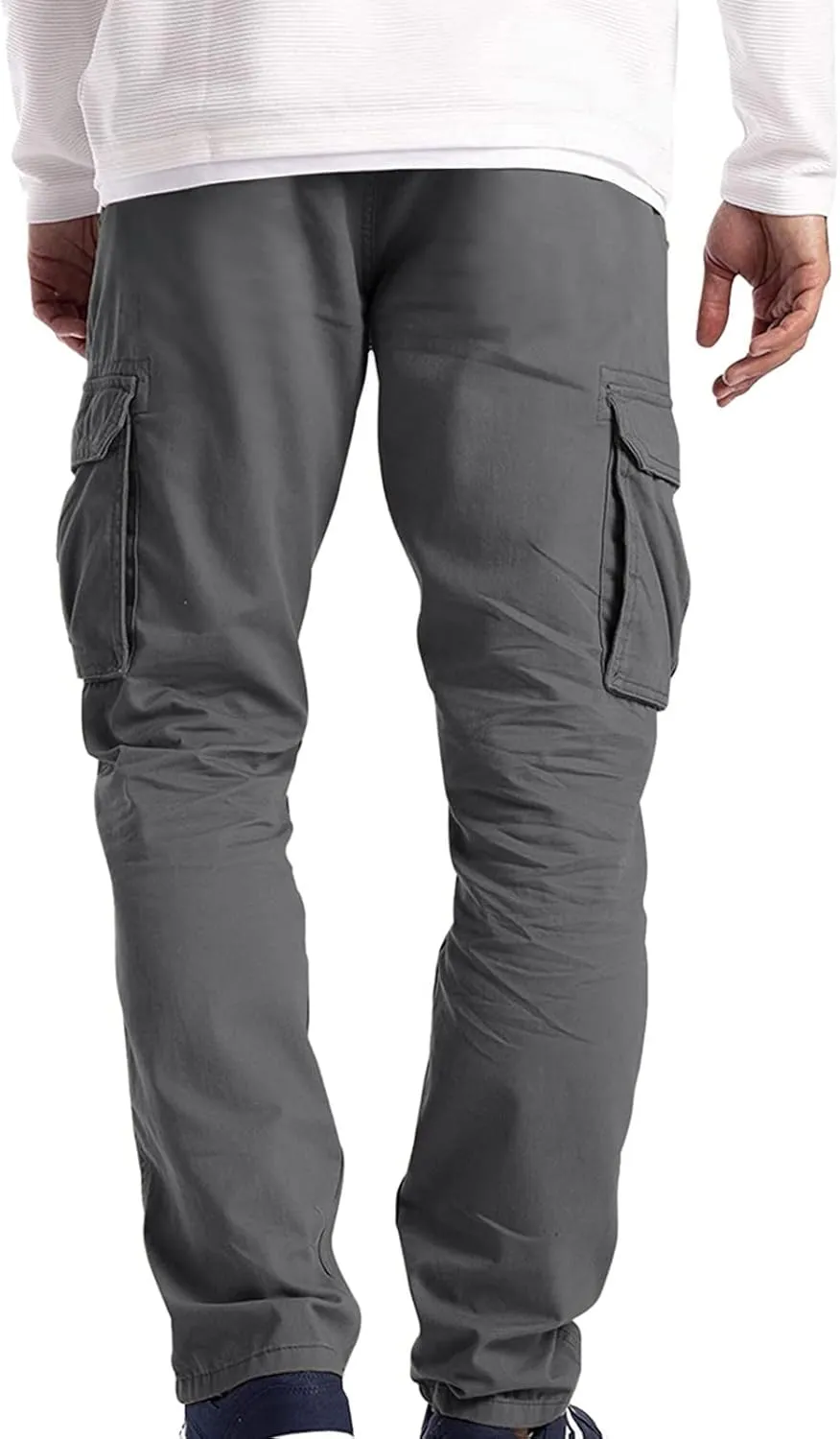 Men's Causal Cargo Pants Solid Color Multi Pockets Straight Trousers Outdoor Wearing Pants with Pockets Overalls