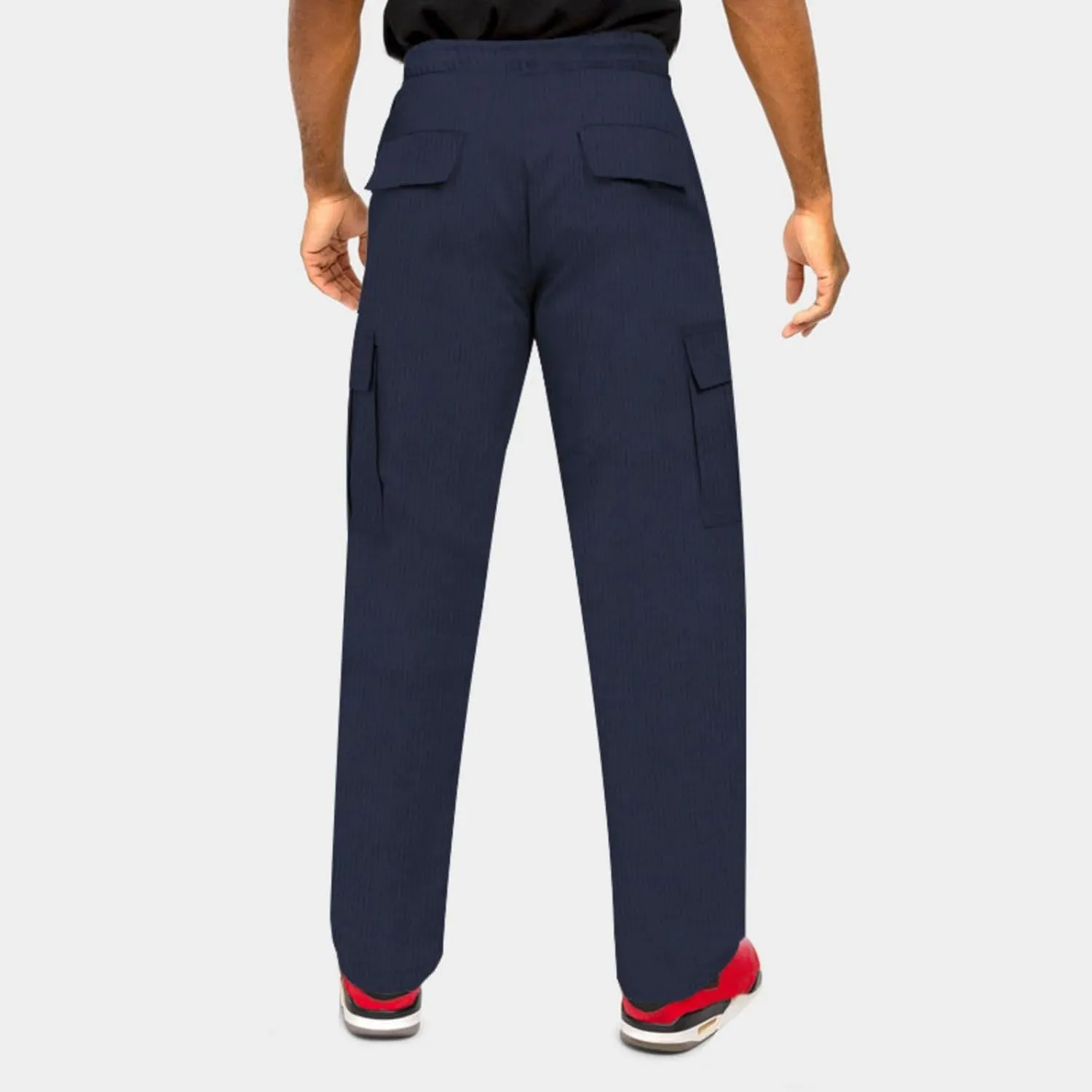 Mens Corduroy Pants Retro Cargo Pants Elastic Drawstring Regular Fit Athletic Joggers Breathable Quick Dry Casual