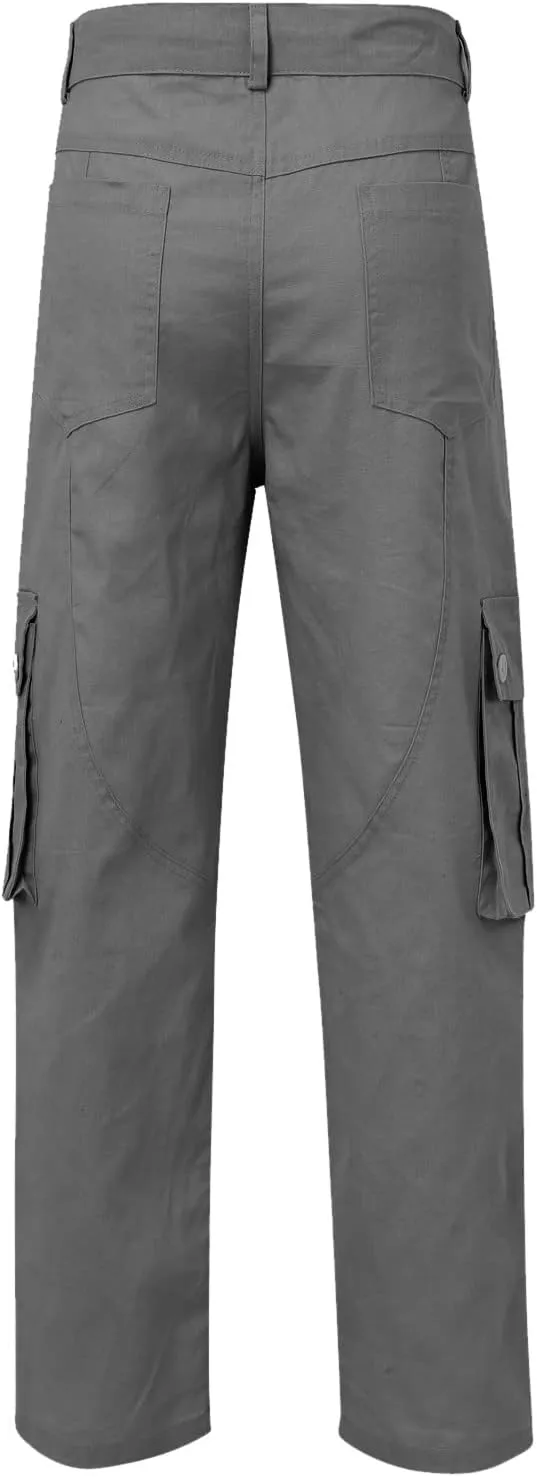 Mens Fashion Hiking Cargo Pants Loose Fit Trousers with Pockets Sports Pants Mens Workwear Overalls Athletic Joggers