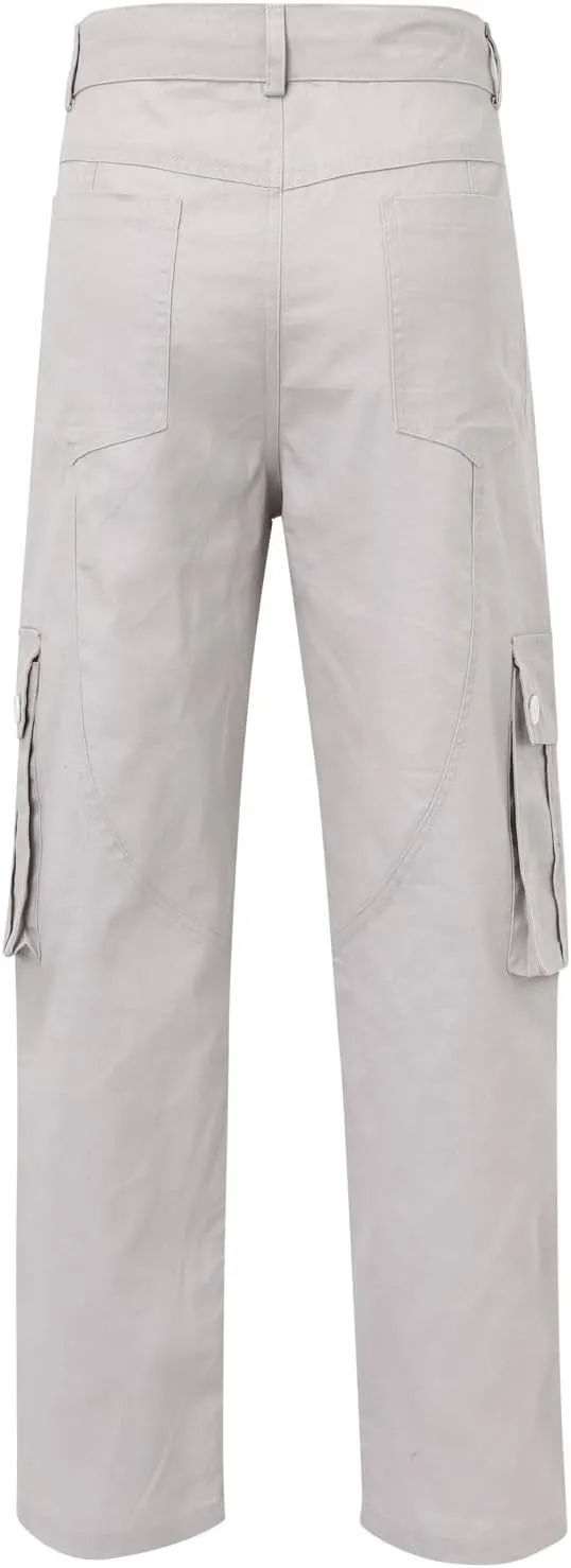 Mens Fashion Hiking Cargo Pants Loose Fit Trousers with Pockets Sports Pants Mens Workwear Overalls Athletic Joggers