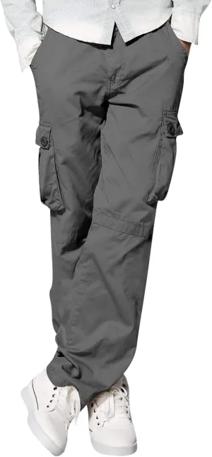 Mens Fashion Hiking Cargo Pants Loose Fit Trousers with Pockets Sports Pants Mens Workwear Overalls Athletic Joggers