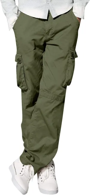 Mens Fashion Hiking Cargo Pants Loose Fit Trousers with Pockets Sports Pants Mens Workwear Overalls Athletic Joggers