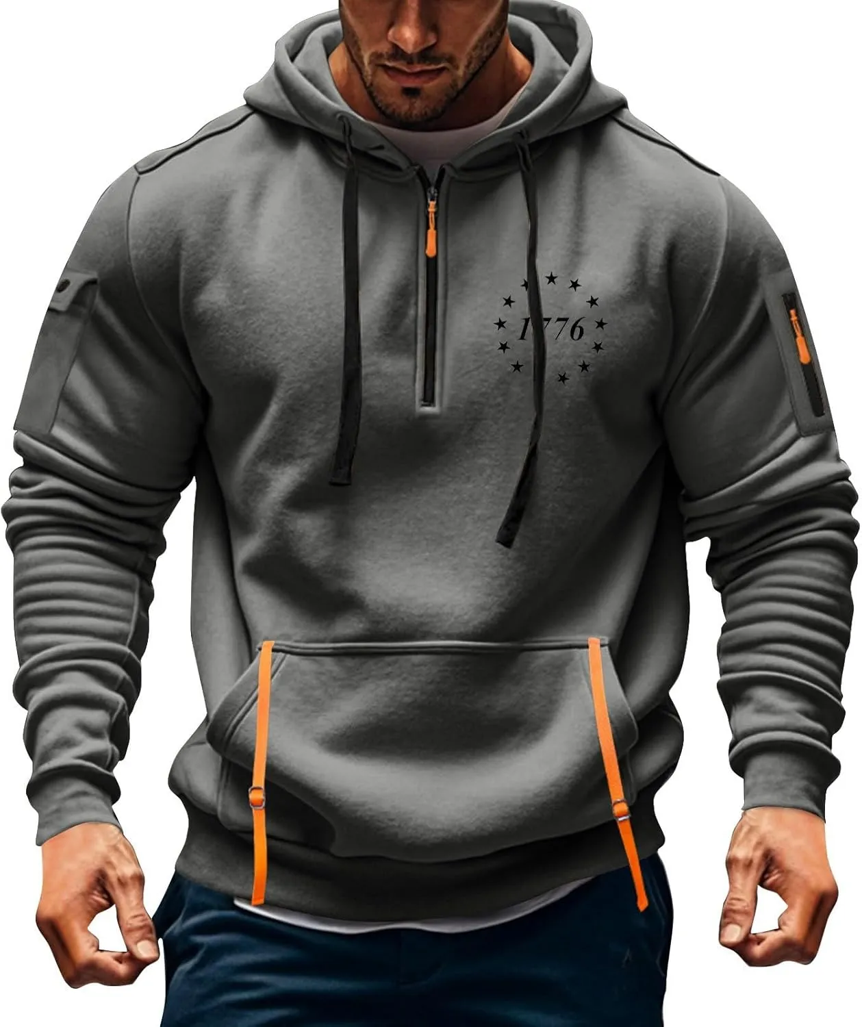 Mens Graphic Hoodies Pullover For Oversized Casual Pocket Prints Zip Up Sport Long Sleeve Sweatshirts
