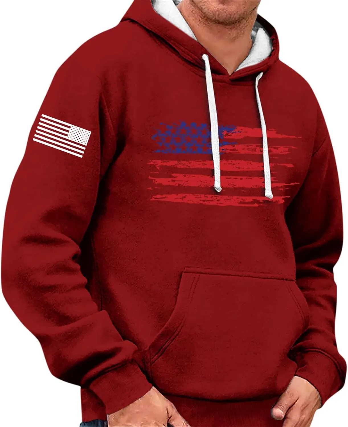 Mens Hoodies Sweatshirt For Fashion Padded Pockets Long Sleeve Graphic Casual Prints Drawstring Hoodies