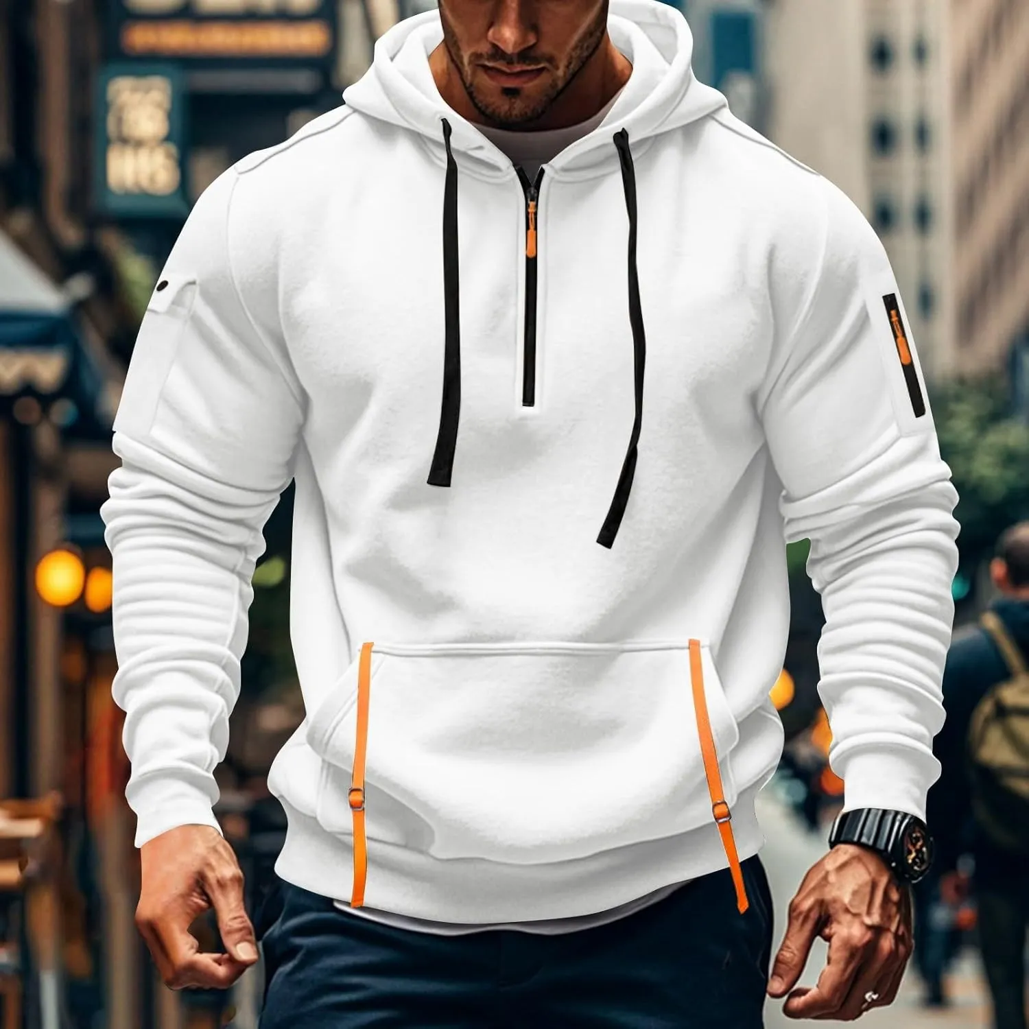 Mens Zip Up Hoodies With Pocket Casual Fashion Long Sleeve Graphic Oversized Pullover Sweatshirts