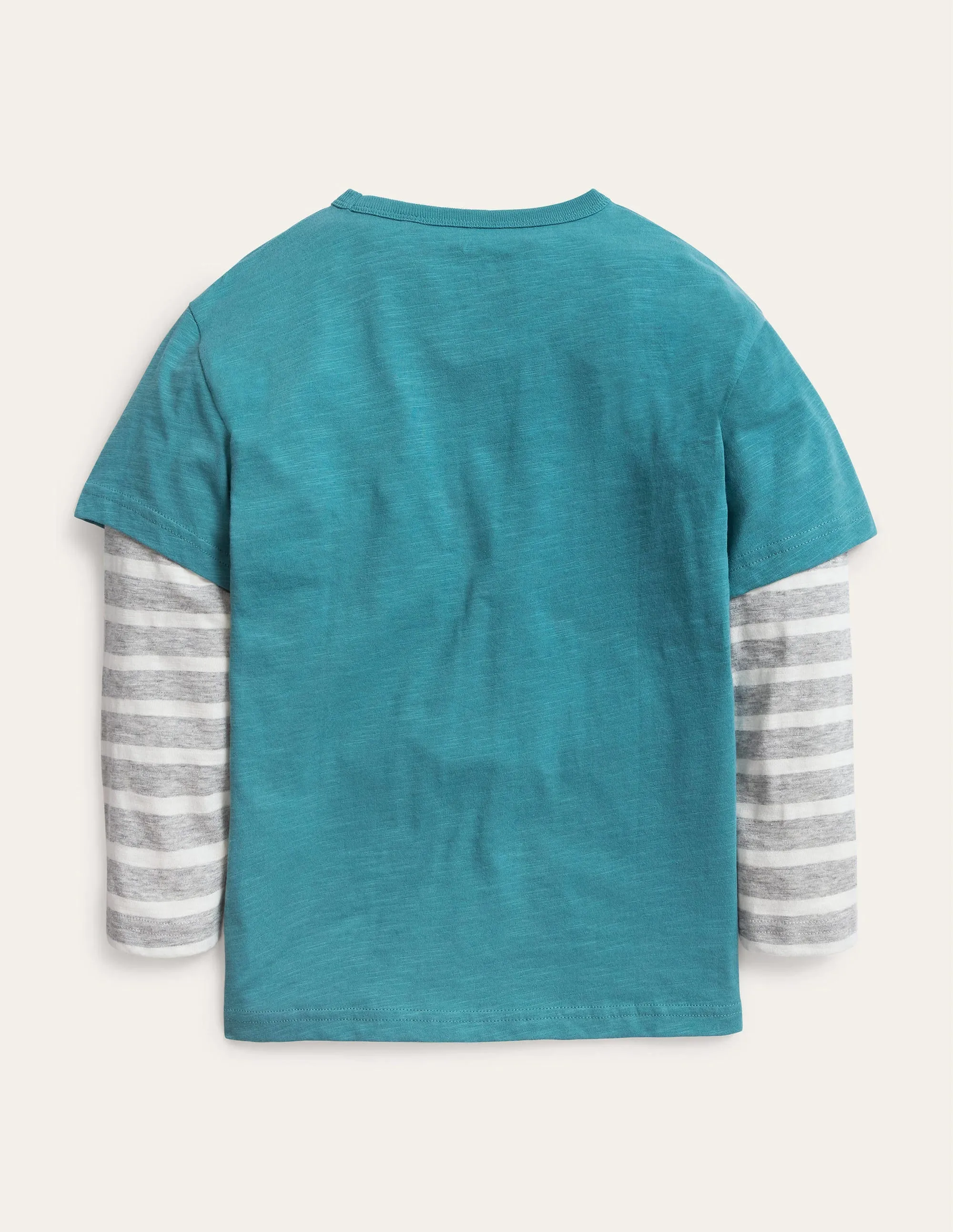 Mock Long Sleeve T-Shirt-Brittany Blue