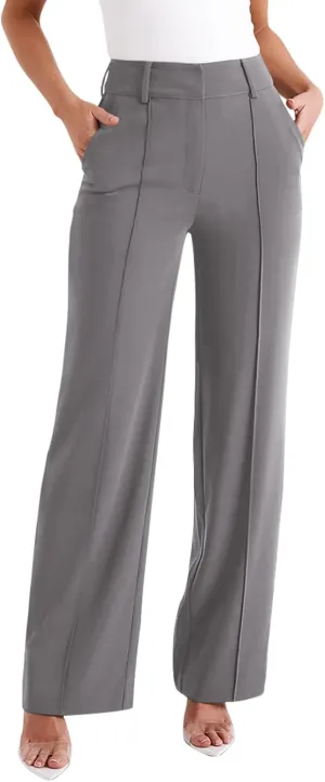NIMIN High Waisted Work Pants for Women Wide Leg Dressy Pants Business Casual Trousers 2025 Summer Slacks with Pockets