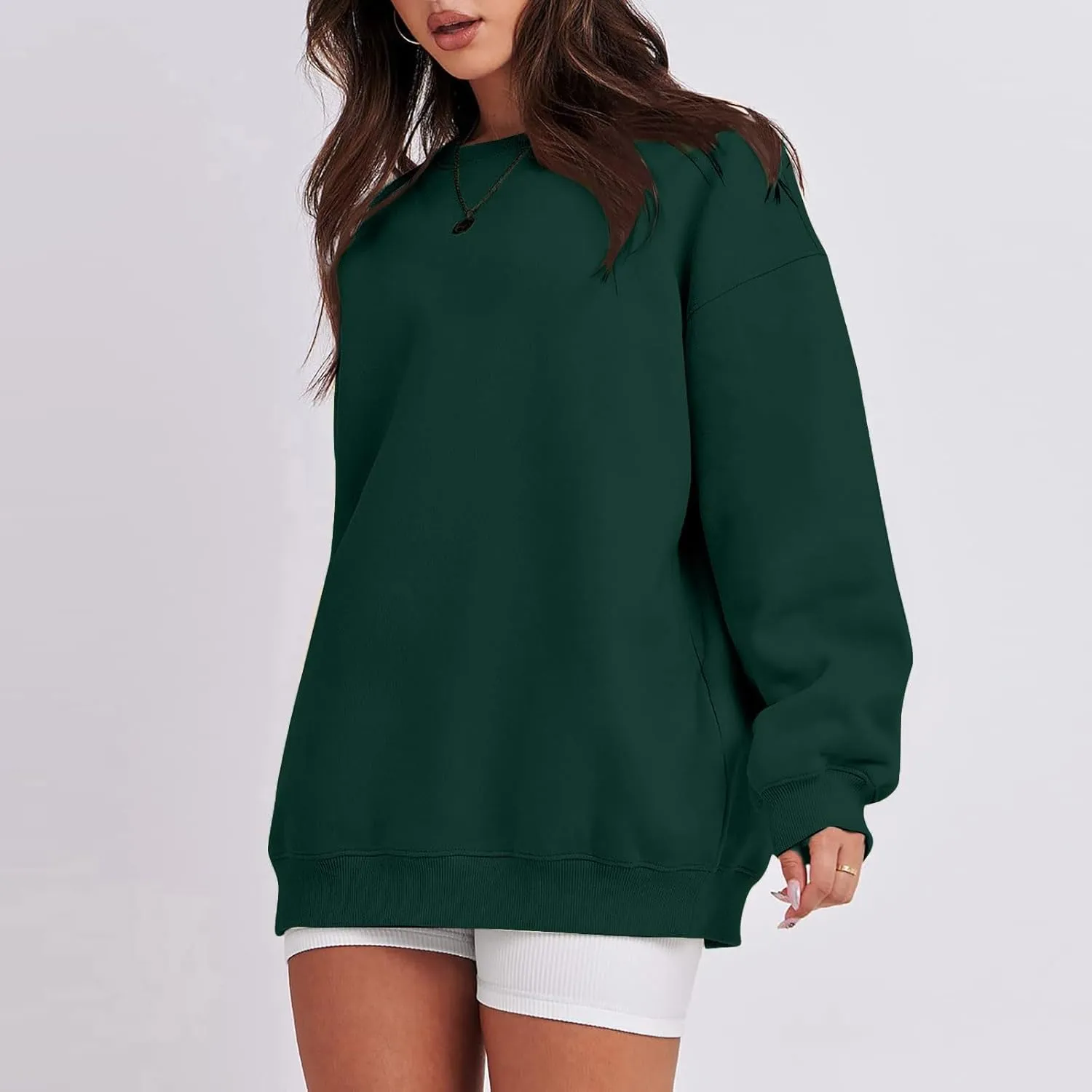 Oversized Sweatshirts for Women Loose Crew Neck Long Sleeve Anxiety Hoodies Casual Drop Shoulder Pullover Sweater