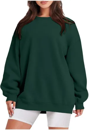 Oversized Sweatshirts for Women Loose Crew Neck Long Sleeve Anxiety Hoodies Casual Drop Shoulder Pullover Sweater