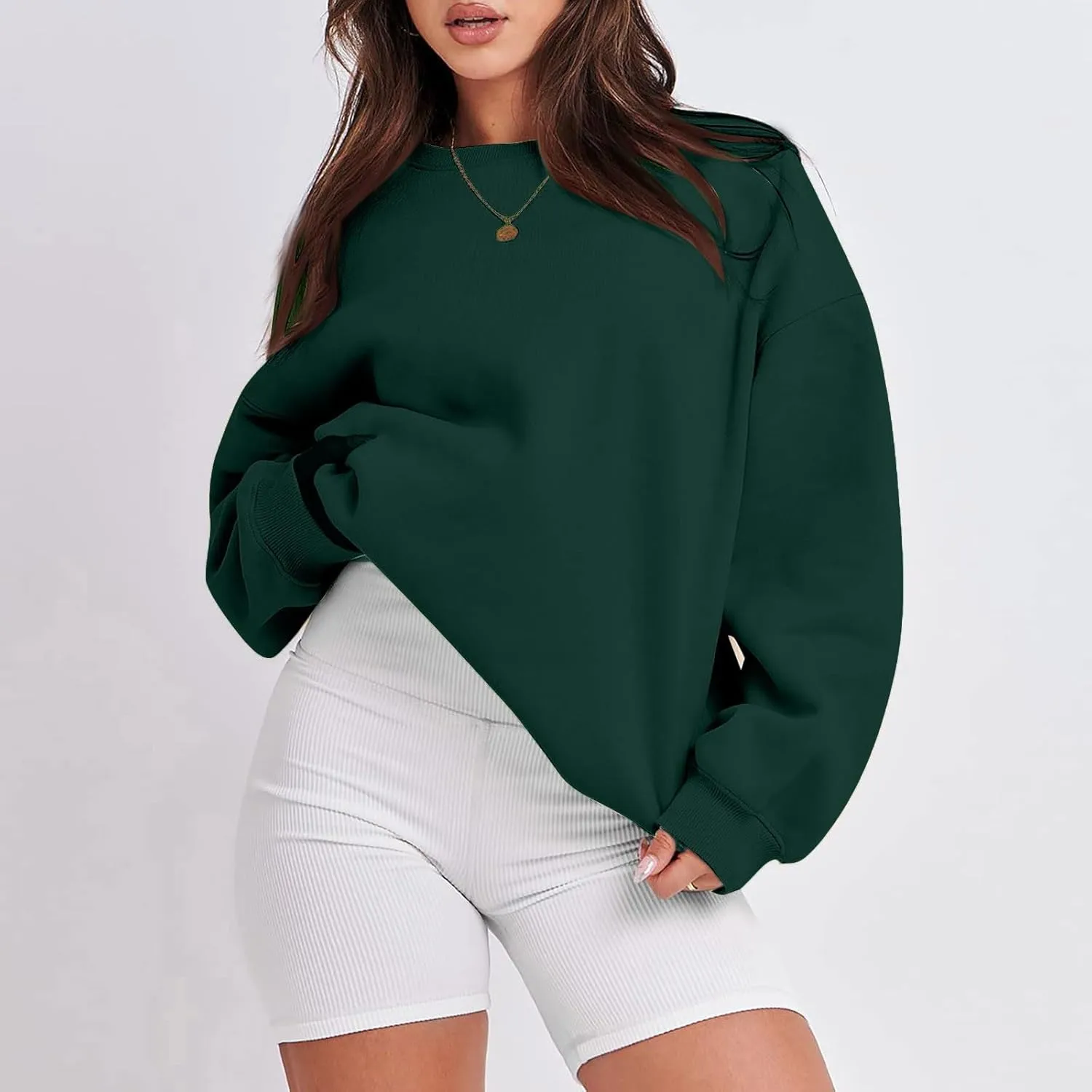 Oversized Sweatshirts for Women Loose Crew Neck Long Sleeve Anxiety Hoodies Casual Drop Shoulder Pullover Sweater