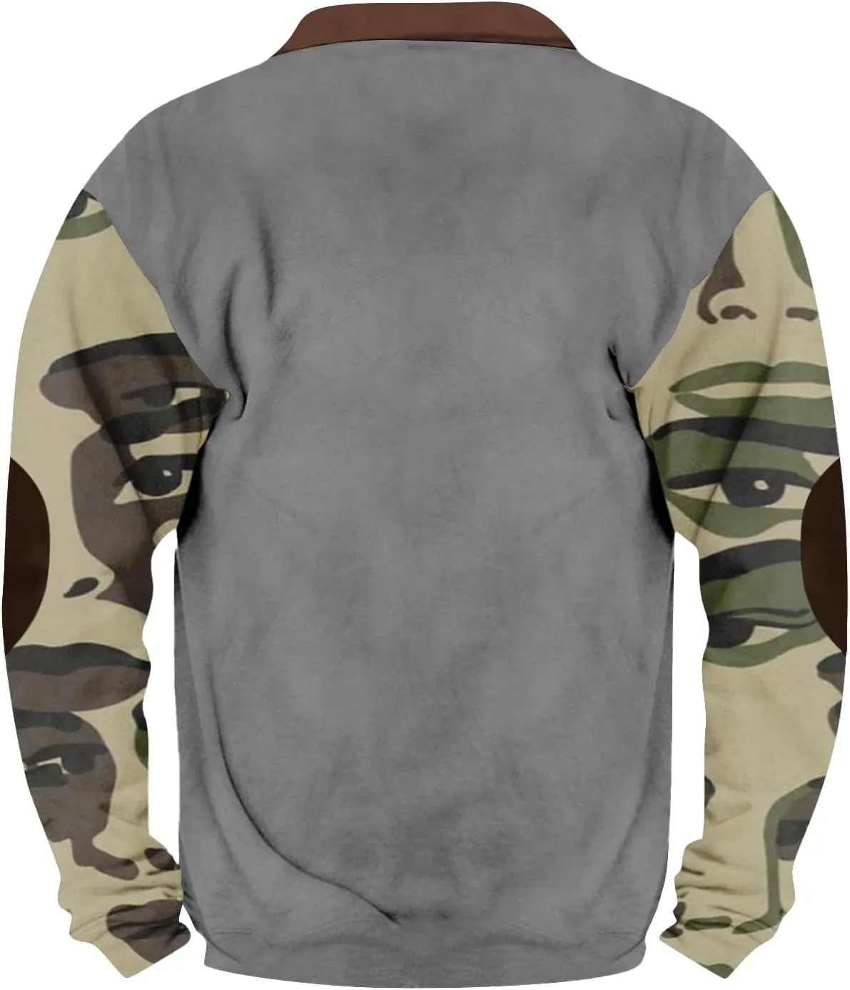 QWENTMTNTY Camo Sweatshirt for Men Crewneck Camouflage Western Light Weight Big and Tall Zip Cool Vintage Pullover Shirts